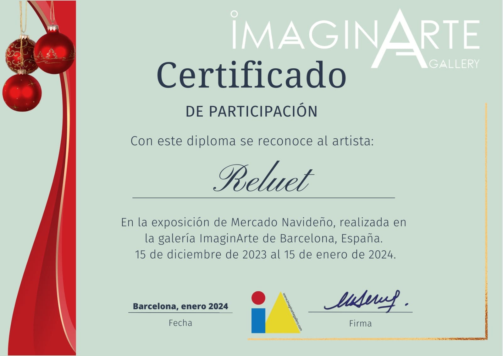 Nuria Companys - Reluet - Exposición en el Mercado Navideño Imaginarte Gallery