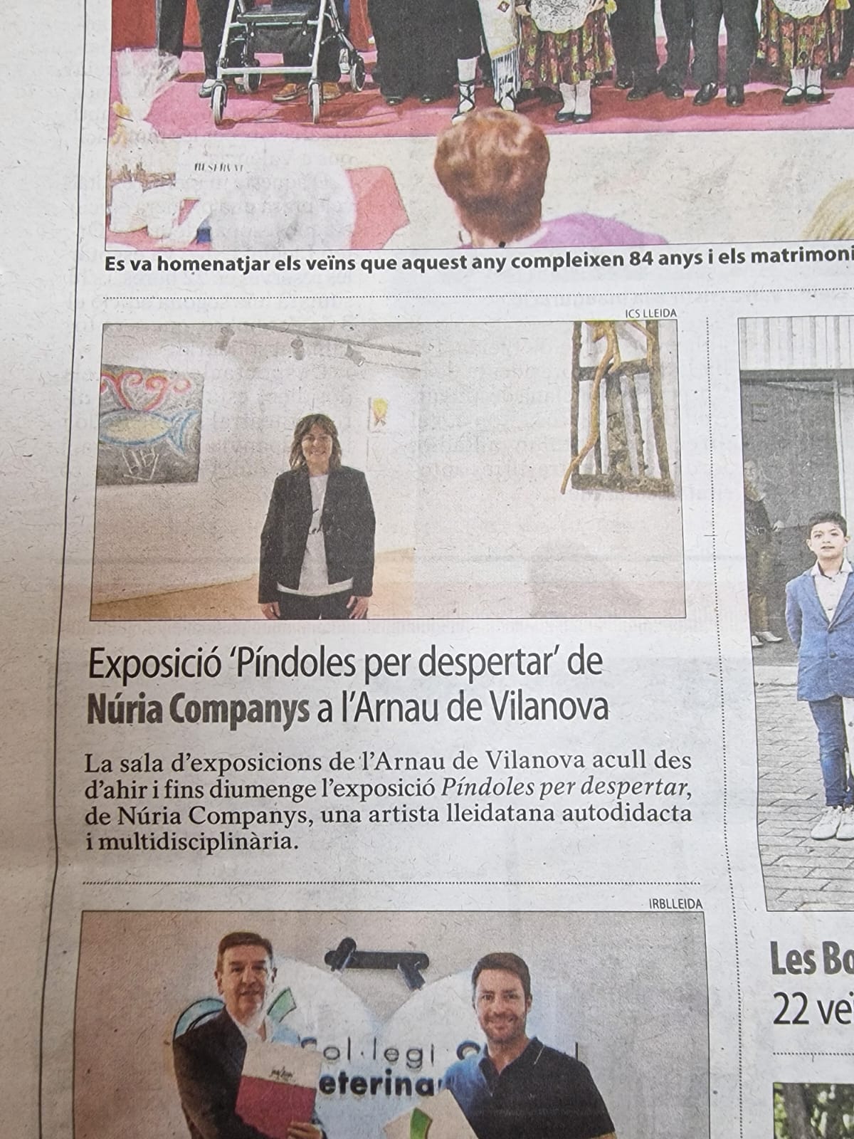 Reluet, diario Segre exposición Hospital Arnau de Vilanova "Píldoras para despertar"